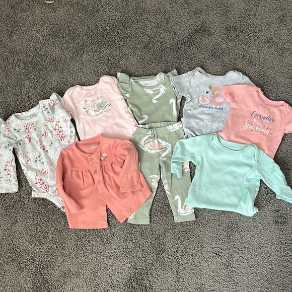Carter's Other - Baby girl 8 piece mixed onesies and pants bundle